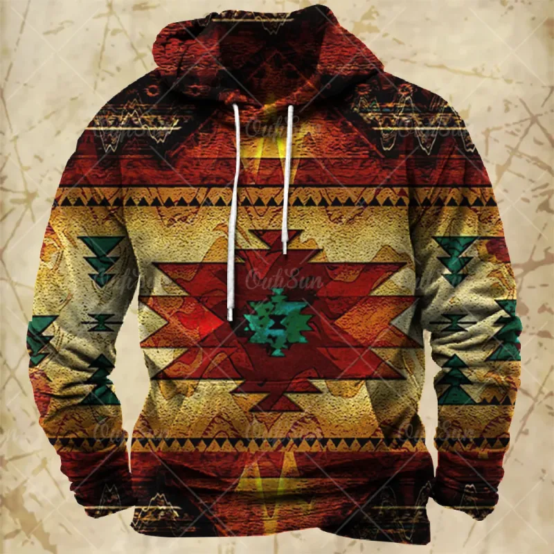 Vintage Hoodie For Men Harajuku 3D Print Autumn Long Sleeve Sweatshirts Oversized Y2k Clothing Men's Hoodies Fashion Streetwear