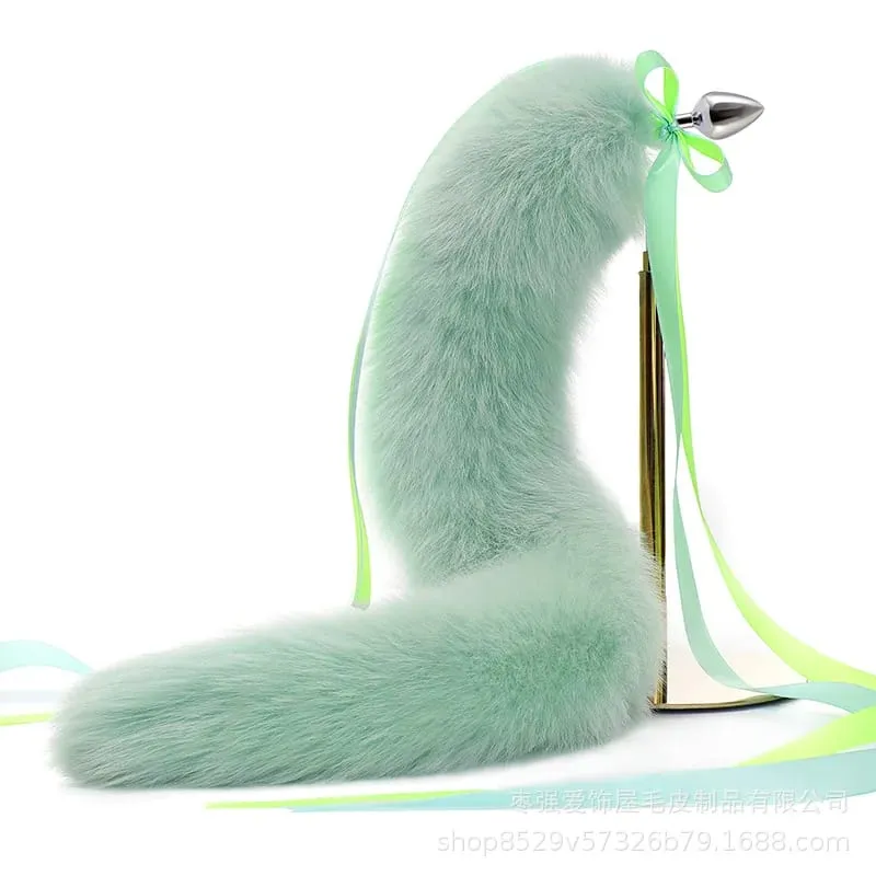 200cm Detachable Metal Butt Plug Fox Tail Cosplay Toys with Fetish Cosplay Fancy Dress Accessory for Couple BDSM Sex Flirt Prop