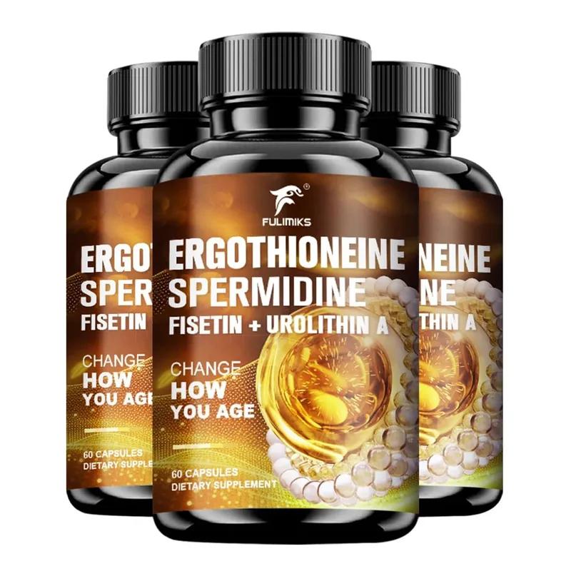Ergothioneine & Spermidine Anti-Aging Capsules with Fisetin Urolithin A & PQQ Supports Cellular Health & Skin Rejuvenation