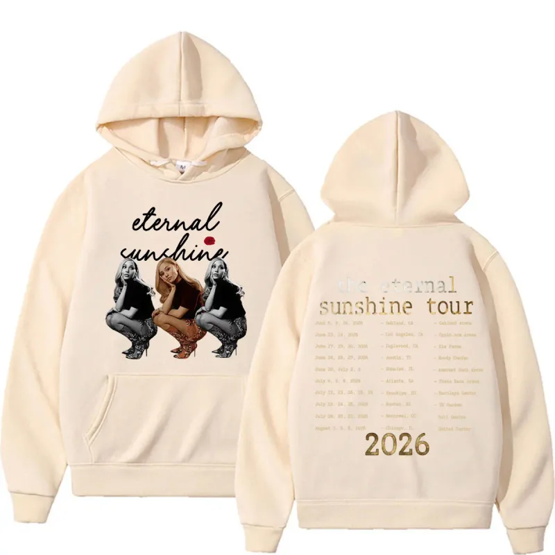 Ariana Grande Eternal Sunshine Tour 2026 Double Sided Print Hoodies Men Women High Quality Fashion Aesthetics Sweatshirts Hoodie