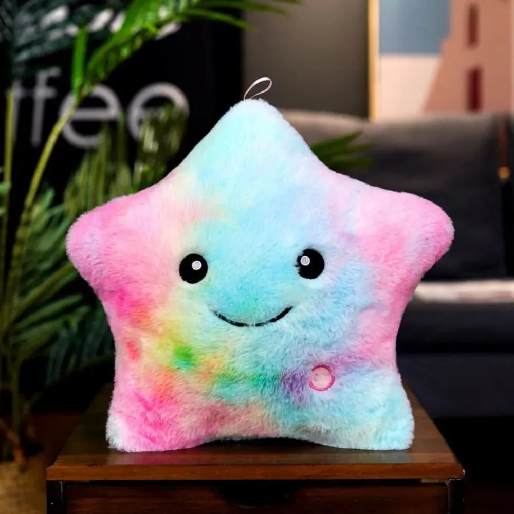 Cute LED Electronic Star Plush Toy Star Soft LED Star Doll Toy Home Decoration Baby Kid Toys Soft Star Pillow