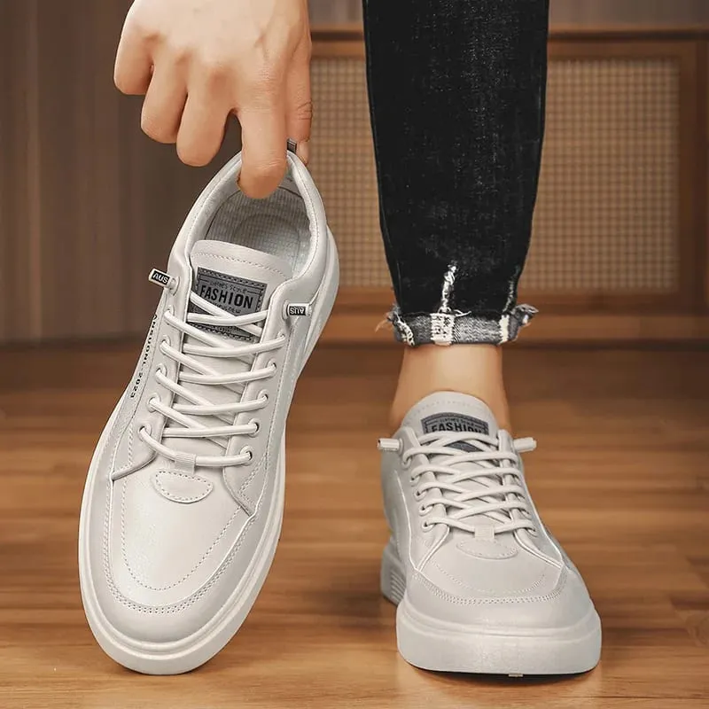 White Shoes Outdoors Leisure Sneakers Breathable Walking Shoes Flat Shoes Chaussure Homme Men's Casual Skateboarding Shoes