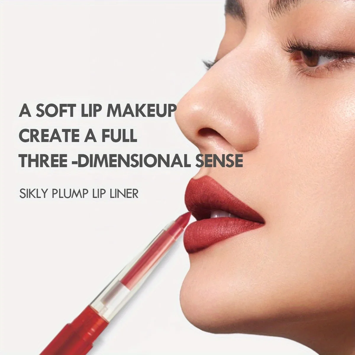 Matte Velvet Lip Liner Seksi Tahan Air Cair Lip Liner Tahan Lama Tanpa Tanda Kosmetik Rias Merah Telanjang