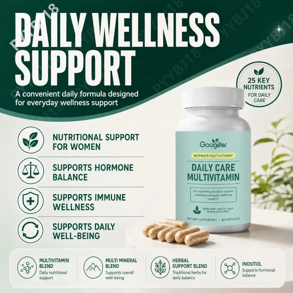 Googeer Women's Multivitamin Capsules with Inositol Vitamin Mineral Blend for Supports Hormone Balance Immune Health 60 Capsules