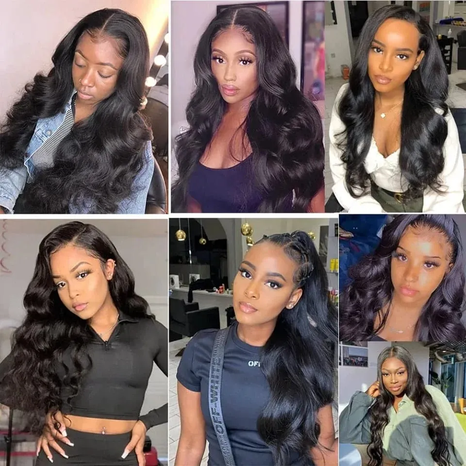Body Wave Clip In Human Hair Extensions Full Head Brazilian Virgin Hair Clip on Hair Extensions för kvinnor 8 st/set 120 grams inslag