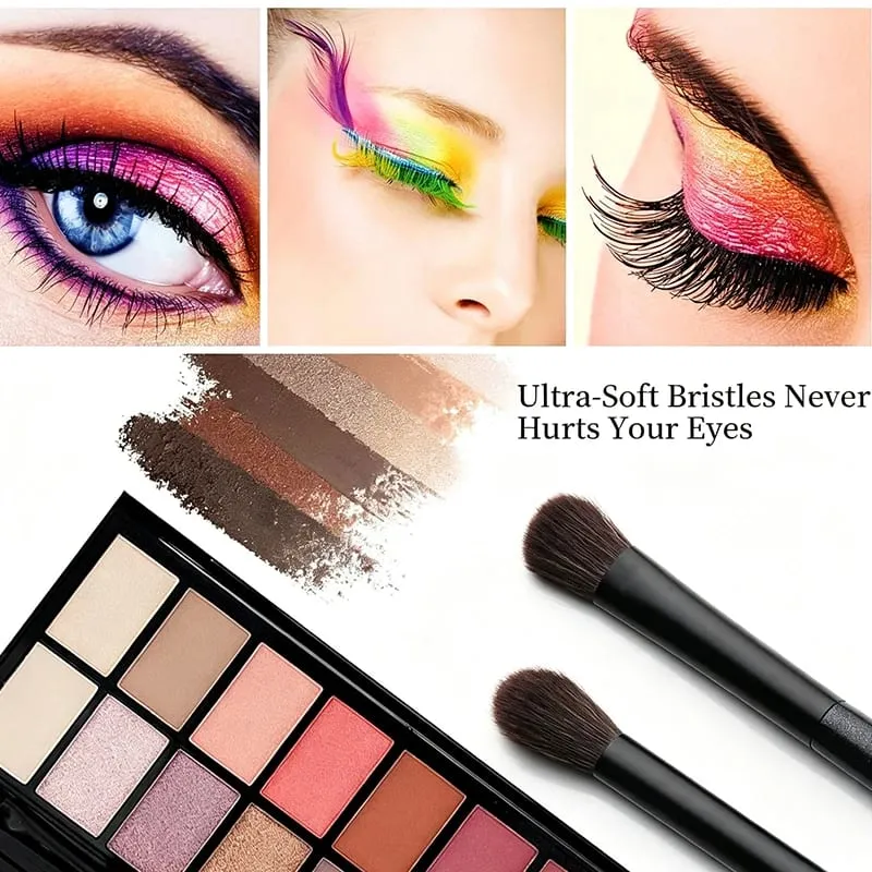 Eye Makeup Brush Set 6 Pcs Professional Blending Eyeshadow Makeup Brushes for Concealer Eyebrows Eyeliner Soft Hairs & Wood Ha