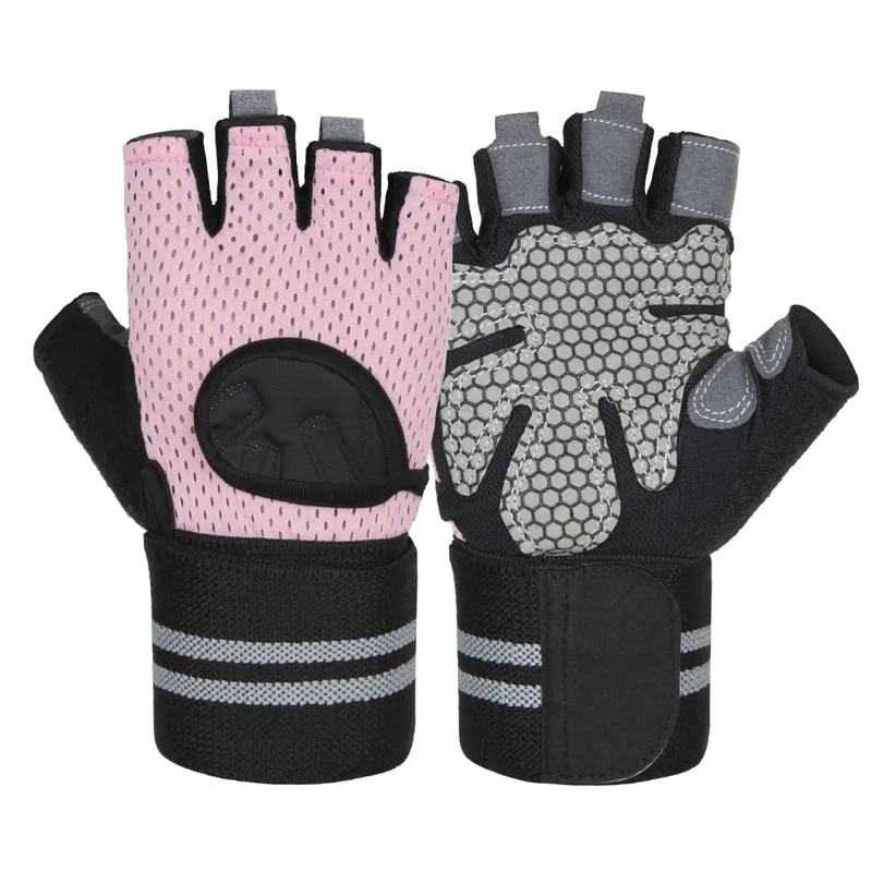 Anti-Slip Shock Åndbare Halvfinger Handsker Åndbare Cykelhandsker Fitness Gym Bodybuilding Crossfit Motion Sportshandsker — image 11