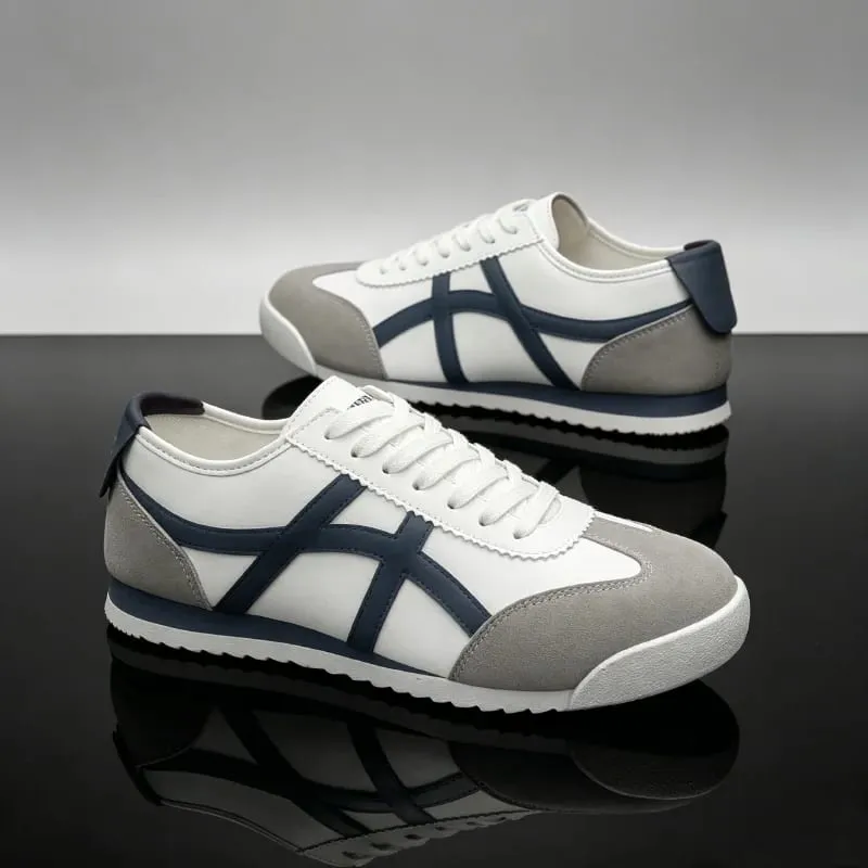2026 New Stylish Men's Shoes Sizes 39-48 Large Size Striped Fashion Low-Top Casual Shoes Lightweight Versatile Sneakers