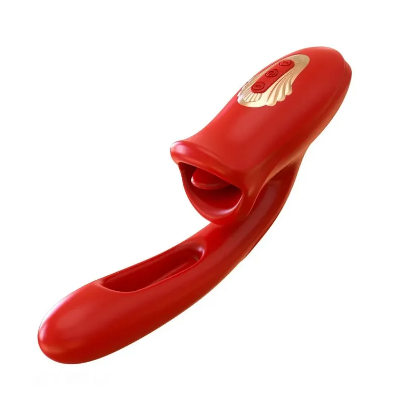 Female Sucking Tongue Licking Patting Dildo Vibrator Clitoris G-Spot Pussy Stimulator Vagina Masturbator Sex Toys for Couples