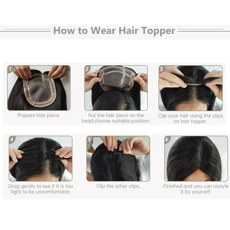 Synthetic Hair Woman Topper Clip In With Bangs Hairpiece Hair Extension Thin Breathable Blonde Toppers Hair Women Wig Fake Hair