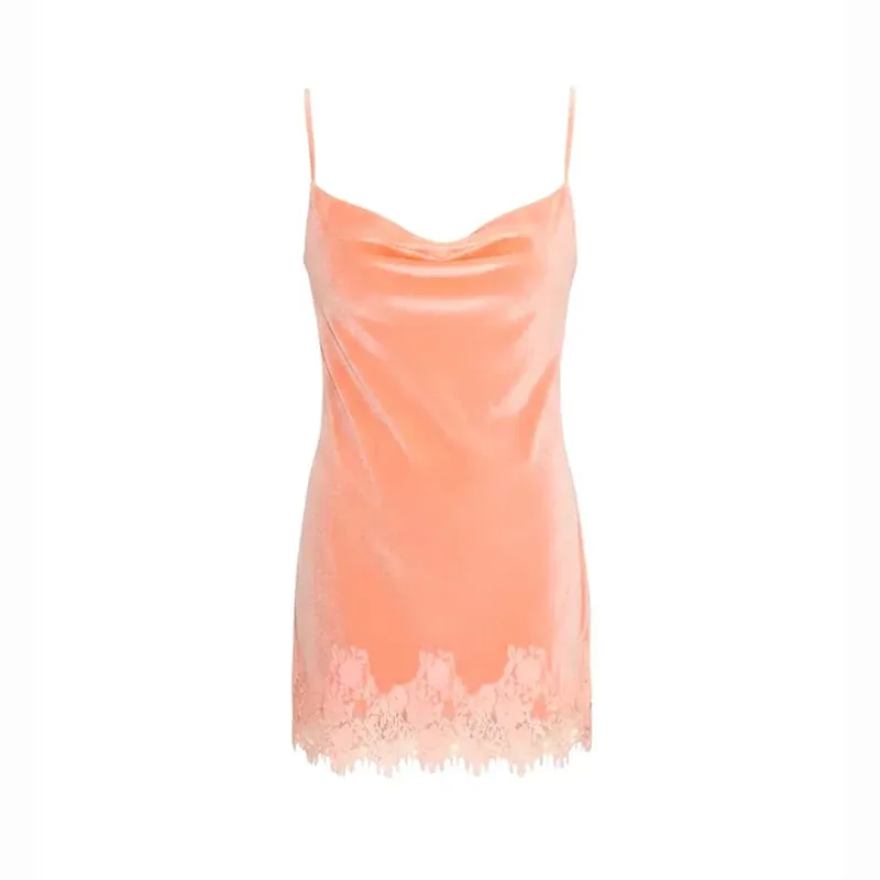 Sexy Beach Women's Summer Short Dress Loose Deep V-neck Sleeveless Backless Spaghetti Strap Sundress 2026 Solid Glitter Dresses