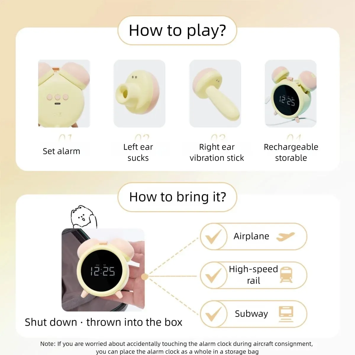 Alarm Clock Shape Creative Sucking Vibrator Clitoral Stimulator with Licking Tongue for Women Adult Sex Toy