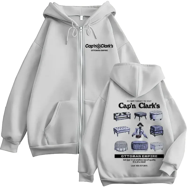 Movie Backrooms Cap'n Clark's Ottoman Empire Pirate Zipper Hoodies Men's Clothing Casual Long Sleeves Zip Up Sweatshirts Jackets