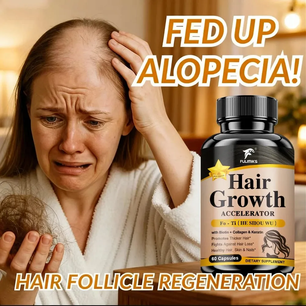 Buy 2 Get 2 Free! Hair Health Supplements Capsules with Fo-Ti Root Ginger Extract for Thicker Hair Skin Care Bone