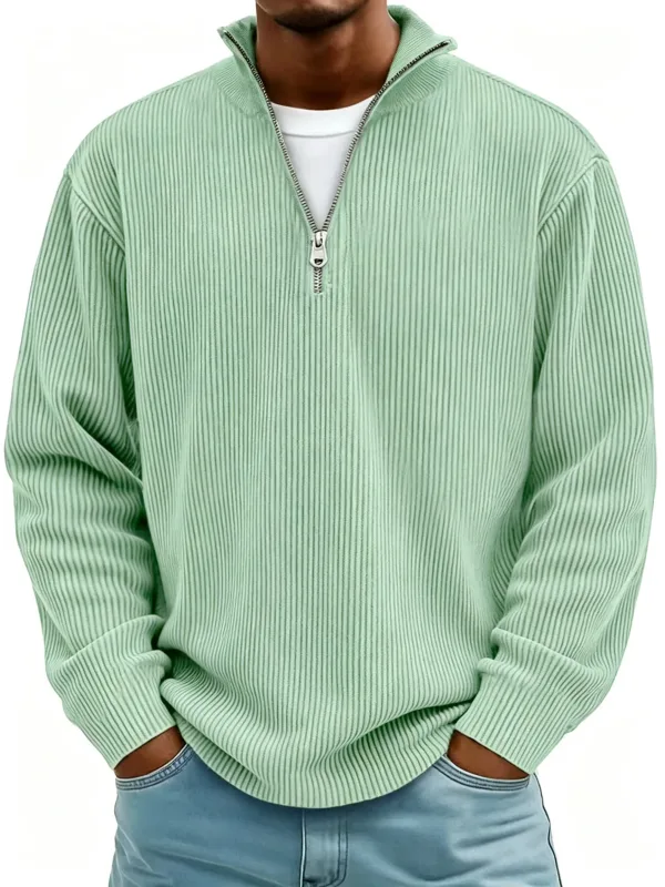 Men's Autumn Winter Stand-Collar Zip-Up Sweatshirt Loose Long Sleeve Casual Daily Outdoor Fashion Trendy Men's Outerwear