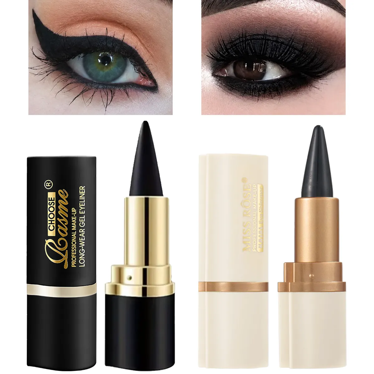 Retractable Gel Eyeliner Pencil Waterproof Long Lasting Smooth Black Eyeliner Cream Makeup Tool — image 2