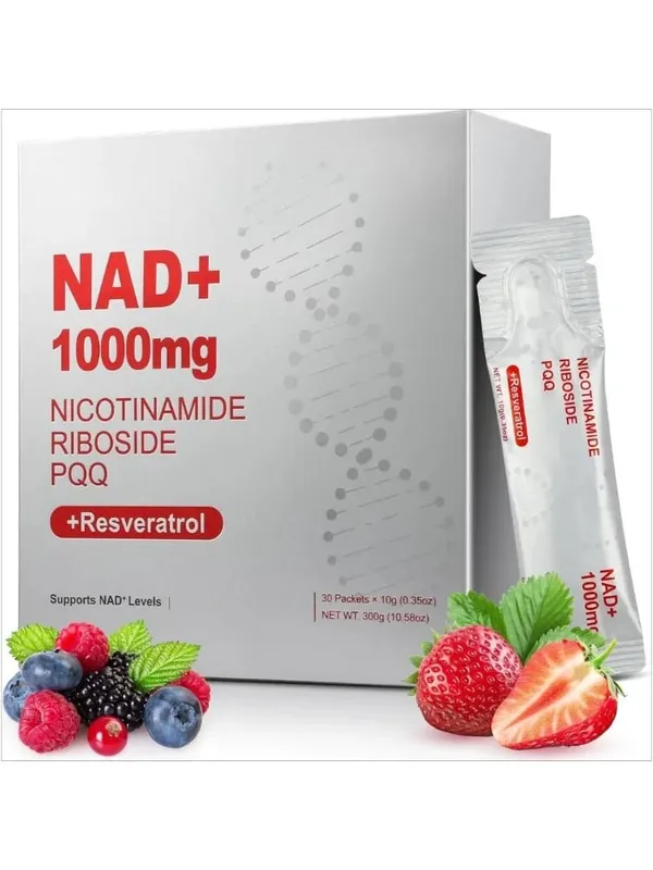 NAD+ Liquid Supplement 1000mg High-Potency with Resveratrol PQQ Support Cellular Energy Focus 30 PCS