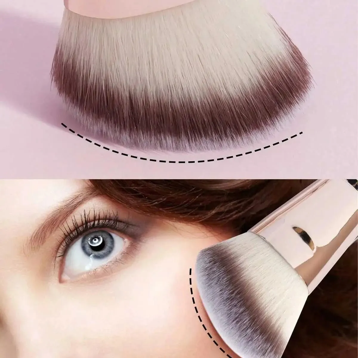 4Pcs Dual-Ended Makeup Brush Set Soft Synthetic Bristles Foundation Blush Powder Eyeshadow Brushes Portable Cosmetic Tools for