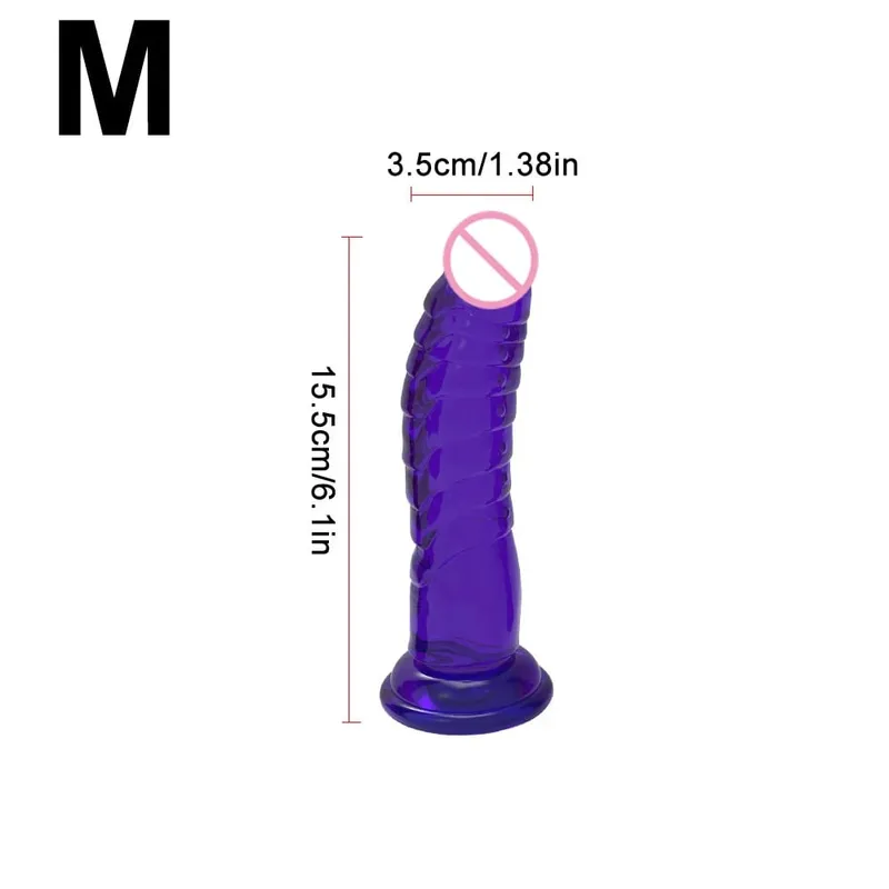 Realistic Black Dildo with Strong Suction Cup Base Soft Penis Sex Toy for Women and Men Hands Free Anal Vaginal Adult Toy in M