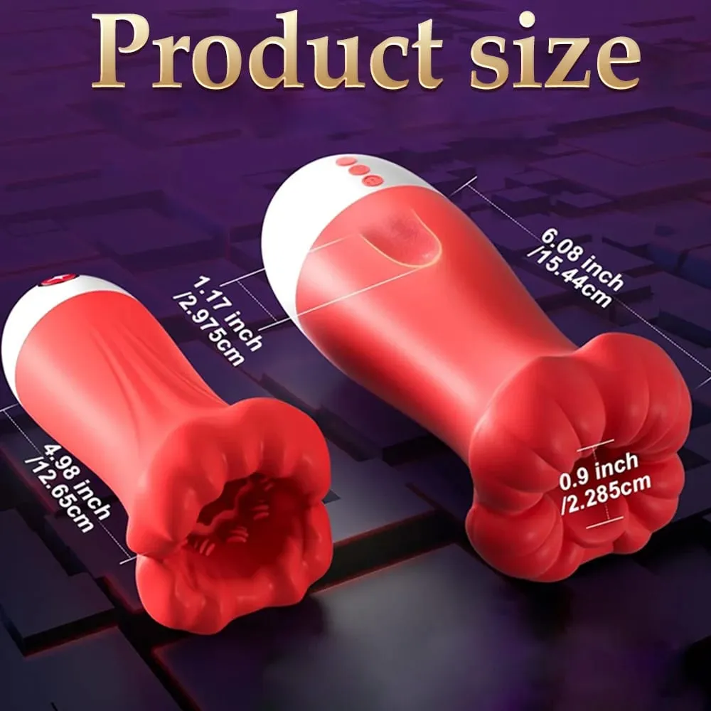 Pocket Pussy Squeezable Sleeve Penis Pump Male Maturbator 3 Natural Blowjob Sucking &10 Licking Vibrating Stroker Adult Sex Toys