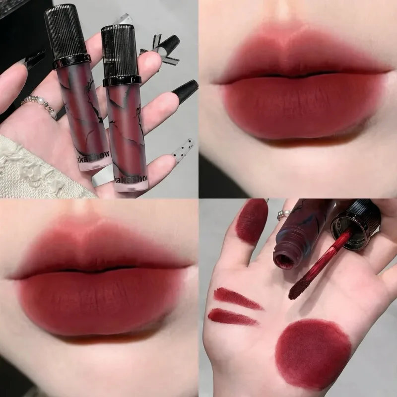 Marmor Matte Lip Mud Velvet Soft Fog Lip Tint Langvarig Non Stick Cup Lip Cosmetics