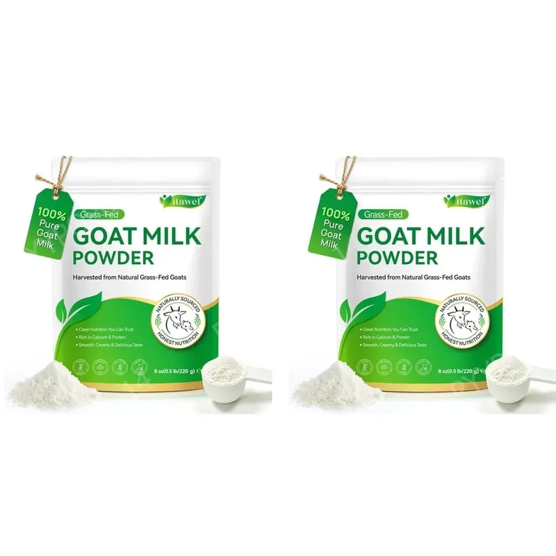 Itawel Goat Milk Nutrition Powder Supplement Grass-Fed Calcium & Protein Support Gluten-Free Easy to Mix 220g 32 Servings