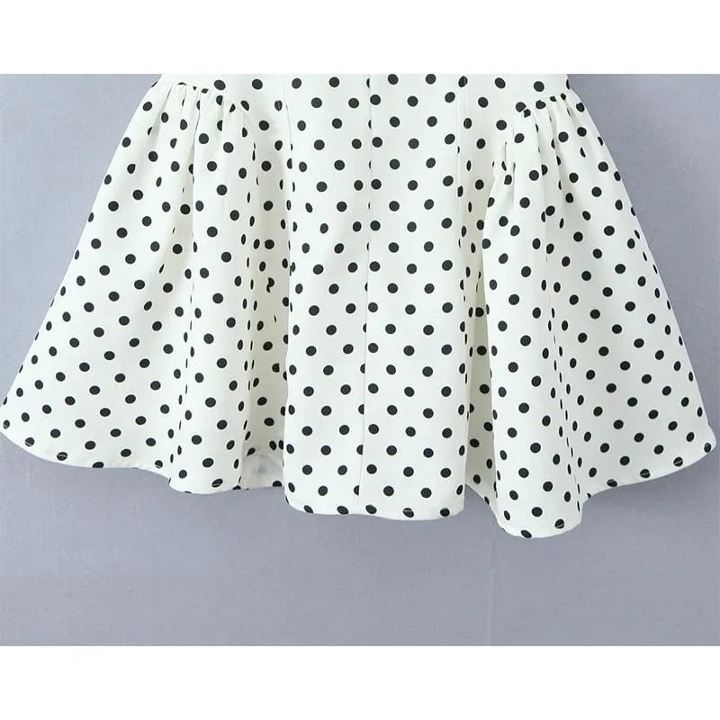 Phong Cách Pháp Retro Chấm Bi V Sâu Dây Đầm Nữ Hở Lưng Chữ A Mỏng Ngọt Ngào Thanh Lịch Mini Áo Mùa Hè Áo Dây