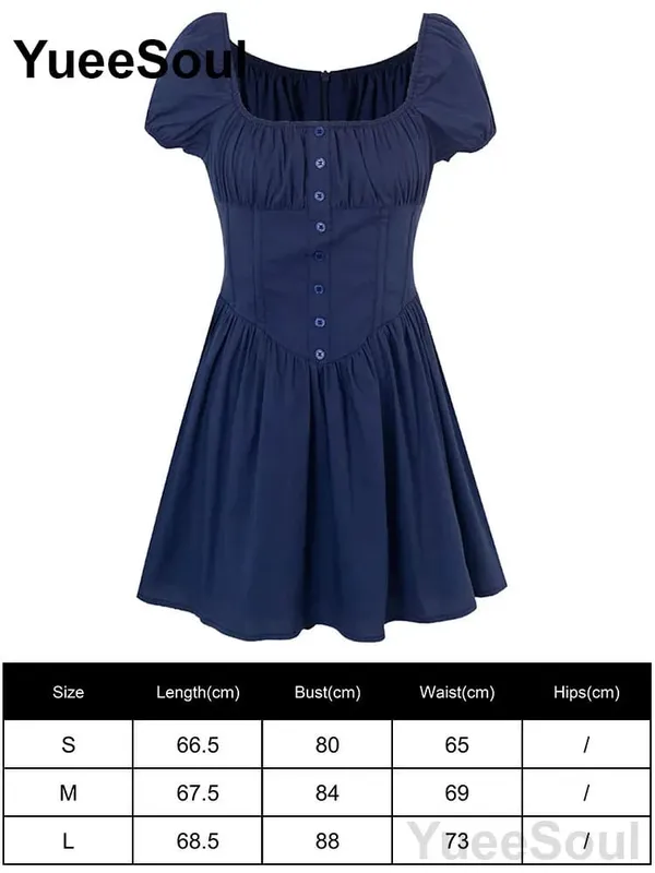 Blue Printed Mini Dress 2026 Summer New Elegant Party Birthday Evening Dresses Y2K Sweet Cute High Street Casual Women Dress