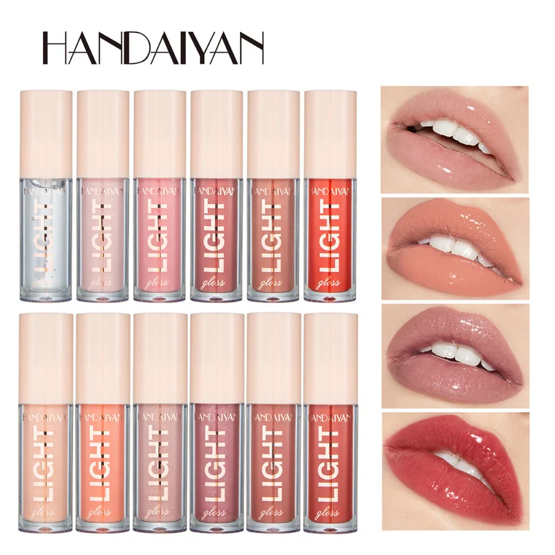 12 barev Mirror Pearl Lesk na rty Dlouhotrvající hydratační lesk Glitter Lip Glaze Vodotěsné sklo Tekutá rtěnka Dámský make-up