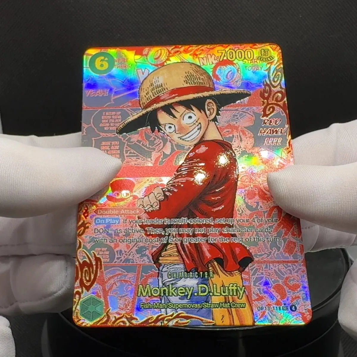 One Piece TCG OPCG English Leader Card OP13 Red Manga Card Luffy Ace Sabo OP13-118 OP13-119 OP13-120 Textured Foil Proxy Card