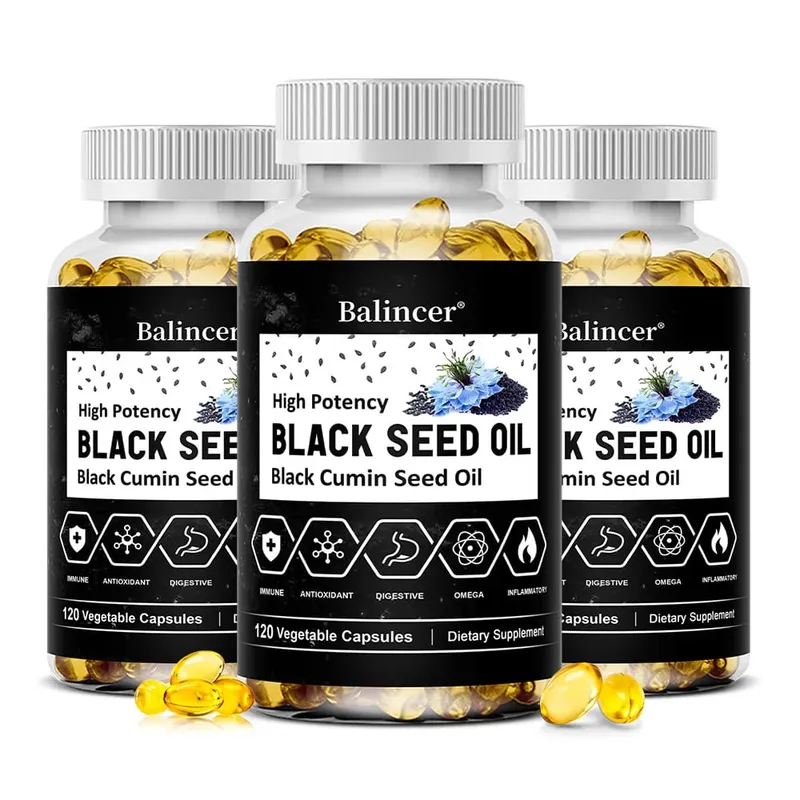 Organic Black Cumin Seed Oil Capsules 500mg Supports Immunity Joint Hair & Skin Health Joint Flexibility & Digestion