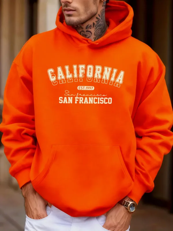California San Francisco Est 1997 Print Soft Loose Hoodies Fleece Autumn Sportswear Men'S Sport Jogging Sweatshirts Comfy Tops