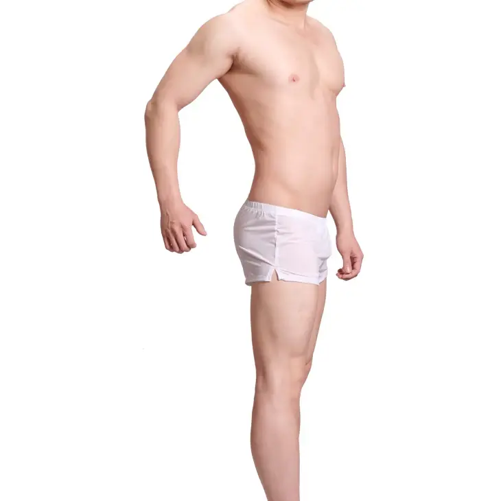 Panlalaking Kasuotang Panlalaki Ice Silk Boxer Shorts homme Solid Mid-rised U Convex Pouch Underpants Cueca Panlalaking Arrow Pants Plus Size M-XXL