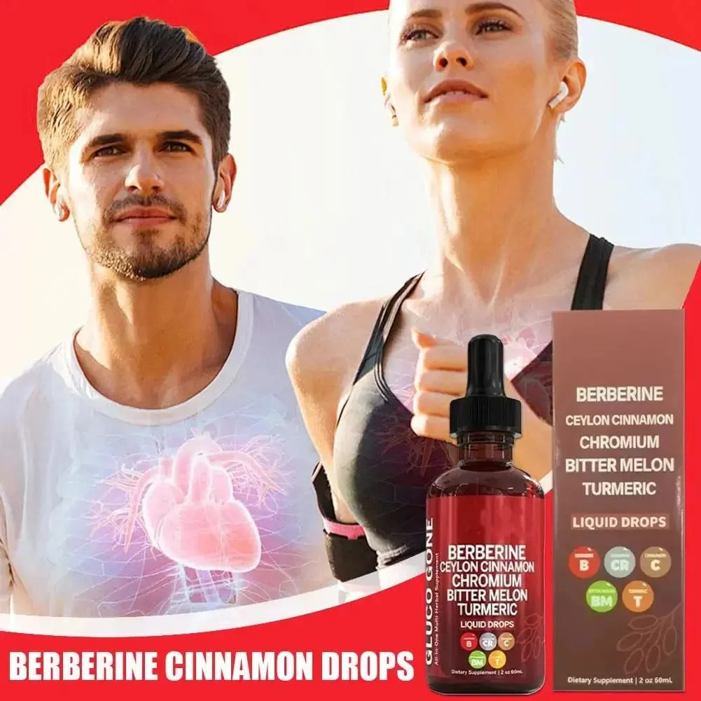 Berberine Cinnamon Droplets 60ml Natural Plant Formula Supports Blood Glucose Metabolism And Cardiovascular Health