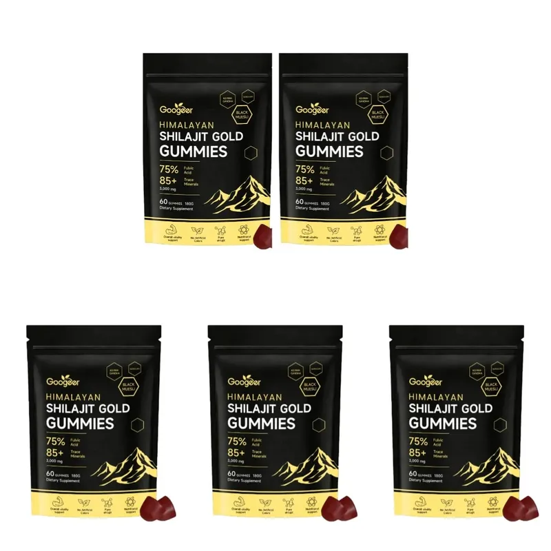 A Himalayan Shilajit Gold 60 gumicukor ásványi anyag formula támogatja az energianövelést és a test vitalitását, természetes étrend-kiegészítő