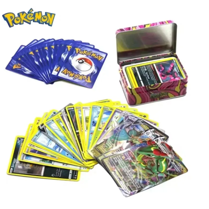 *NEW SALE 42pcs/set Pokémon Iron Metal Box Battle Toys Lost Box with Game Anime Cards!!