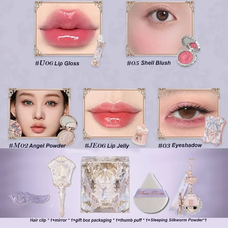 Flowerknows Knight Jednorožec Bunny Garden Dárková sada Blush Little Angel Zvýrazňovač očních stínů Paletka All-in-One Make-up Kit Box na obličej — image 7