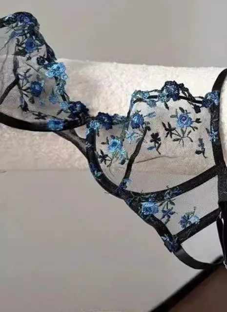 Sexy Sheer Lace Flower Embroidery Underwire Bra for Women Large Breast Minimizer Anti‑Sagging Comfort Everyday Wear YEMOMO S‑XL