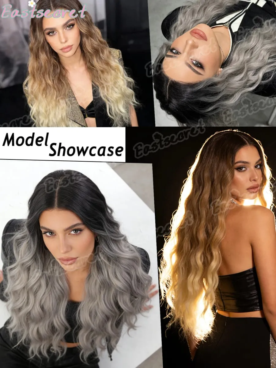 Synthetic Long Clip In One Piece Hair Extension 5 Clips V-Shaped Clip In Hair Extensions Heat Resistant Fake Hair