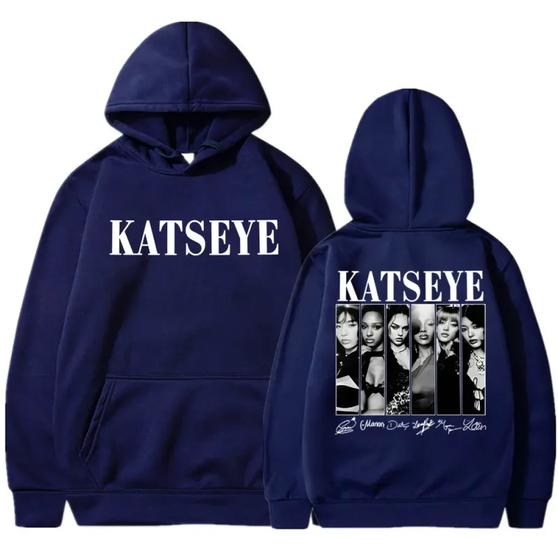 Limted Kpop Katseye Print Hoodies Vintage Trendy Men Women Y2k Hoody Sweatshirt Fleece Oversized Tracksuit Streetwear Fans Gifts
