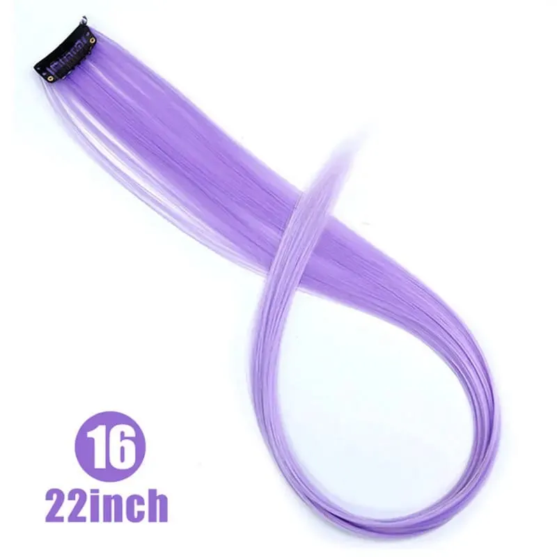 Fashion Color Hair Pieces Hanging Ear Dye Hair Extensions Color Strips One Clip Long Hair Extensions for Woman Daily Use