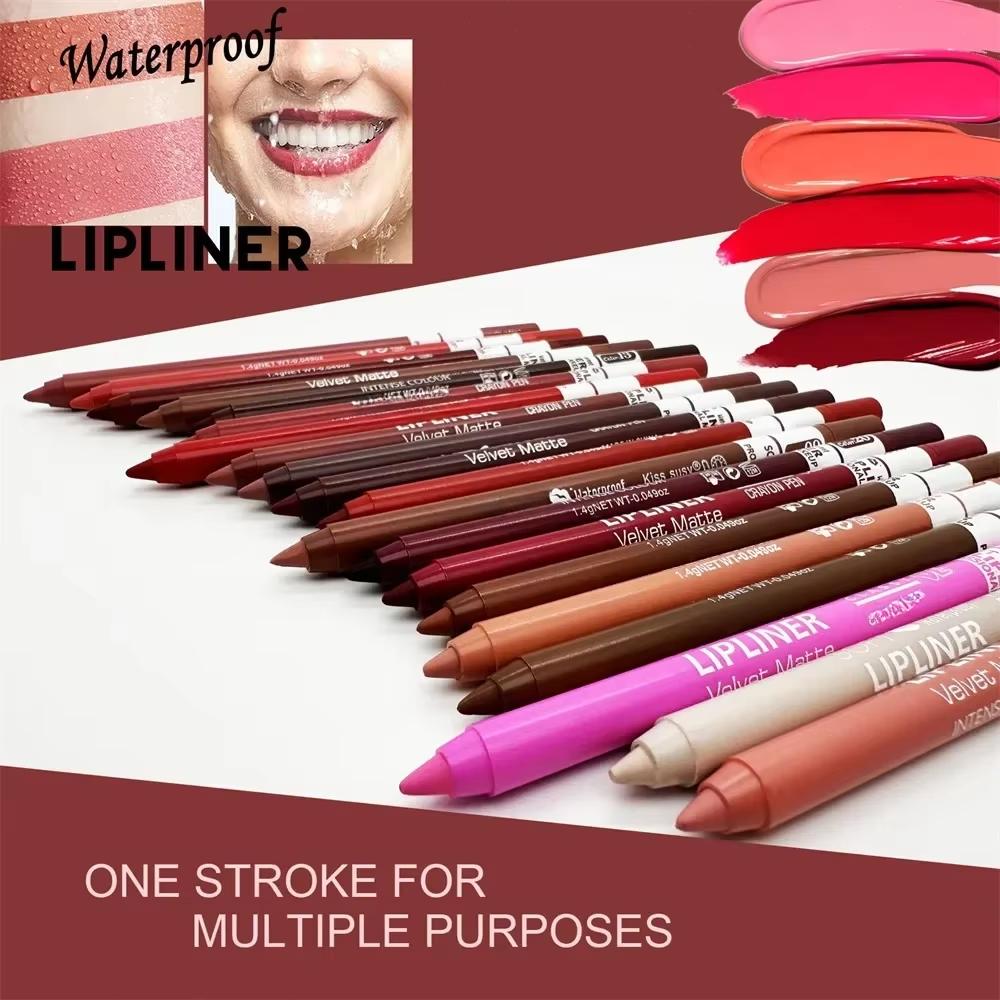 20 Color Matte Lipliner Pencil Waterproof Natural Red Brown Pro Lip Liner Makeup Lips Contour High pigment Lipstick Cosemetic