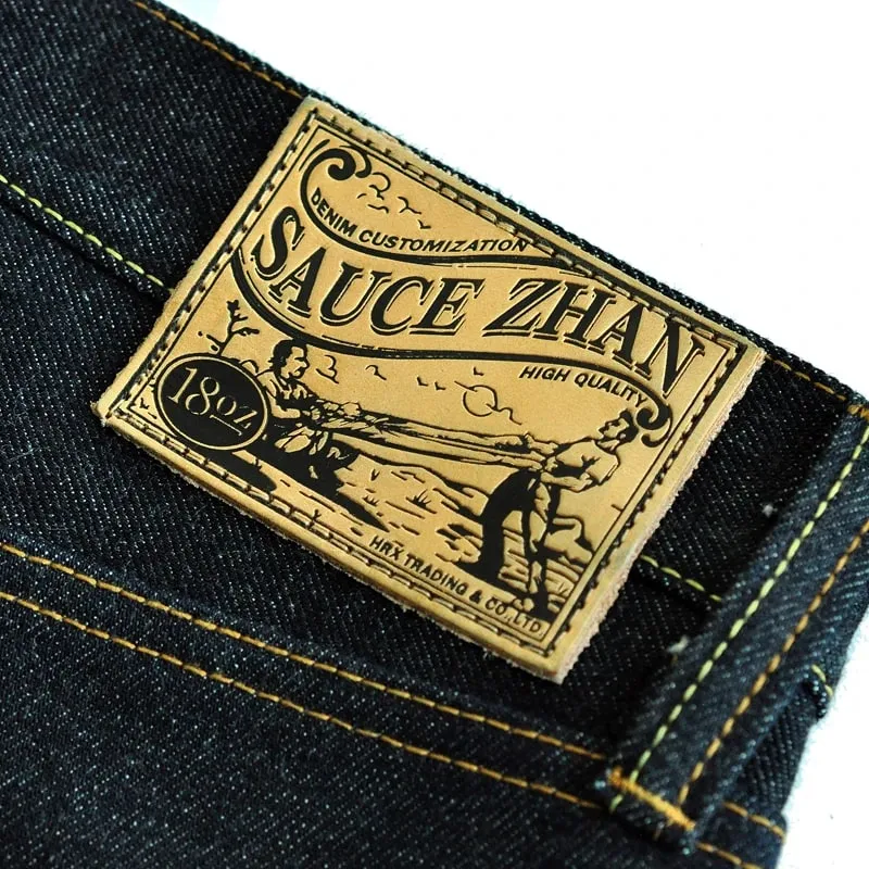 Saucezhan 316xx-18oz jeans masculino selvedge jeans cru reto grosso outono e inverno calças jeans vintage
