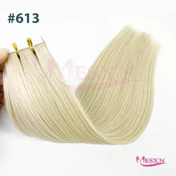 High Quality Tape in Extensions 100% Human Hair Invisible SKin Weft 613 color Adhesive Real Natural Hair For Women