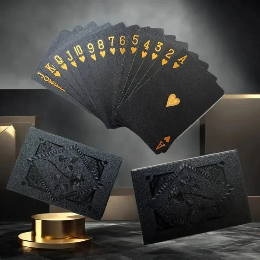 Color Black Gold Playing Card Game Card Group Waterproof Poker Suit Magic Dmagic Package Board Game Collection Entertainment**