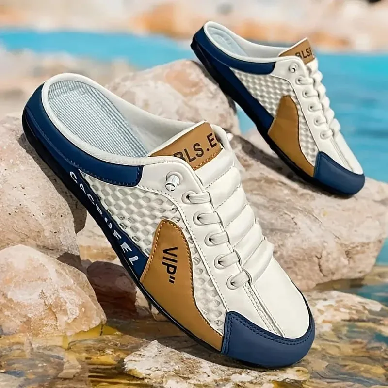 Moda uomo Mezze Pantofole con suola morbida Estate Uomo Trendy Fondo Scarpe casual Suola morbida Sneakers Zapatos De Hombre Plus Size 48