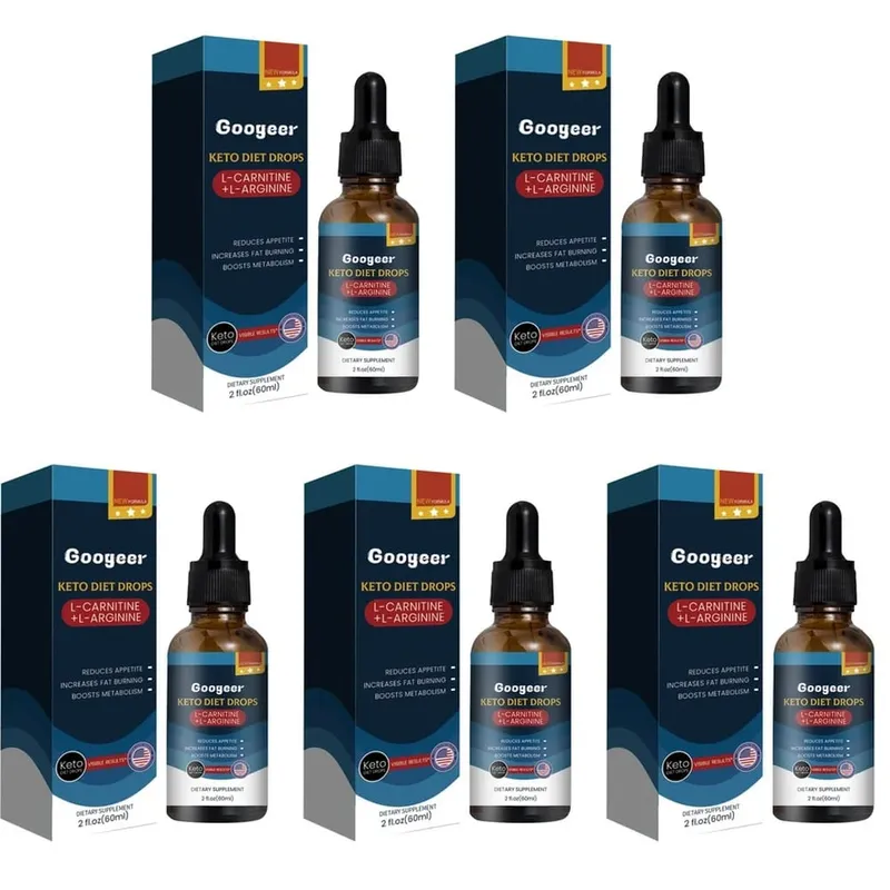 Googeer Keto Diet Drops New Formula with L-Carnitine Tartrate and L-Arginine HCl Plus Green Tea Leaf Extract 2 Fl Oz (60 ML)