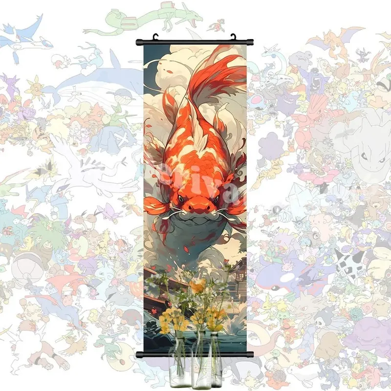 Έντυπη αφίσα Anime Έργα τέχνης τοίχου Gengar Εικόνες Charizard Ζωγραφική Καμβάς Pikachu Κρεμαστά ειλητάρια Διακόσμηση δωματίου στο σπίτι