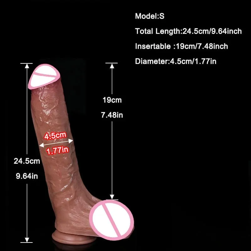 Realistiska 4 storlekar Mjuk Stor dildo Dubbel silikonsugkopp Penis Par Onani Mjuk kuk Kvinna Man Anal Vuxen Sexleksak — image 10