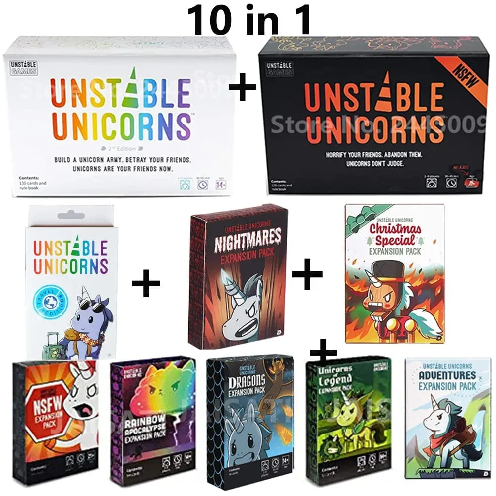 Unstable Games Here to Slay Card Game Unicorns Here to Sleigh Holiday Expansion Pack Family Game Night Strategic role Card Game